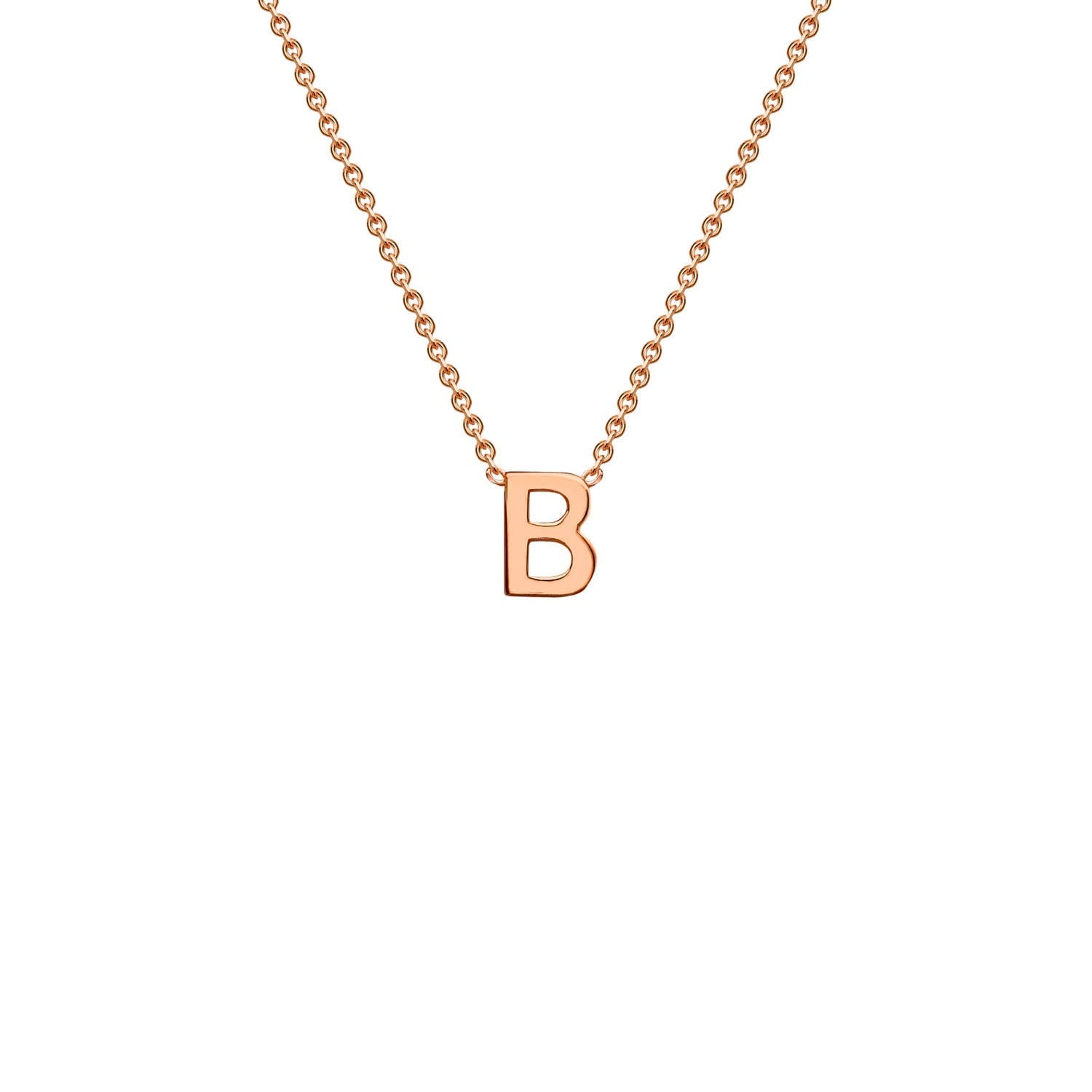 9ct Rose Gold 'B' Initial Adjustable Letter Necklace 38/43cm