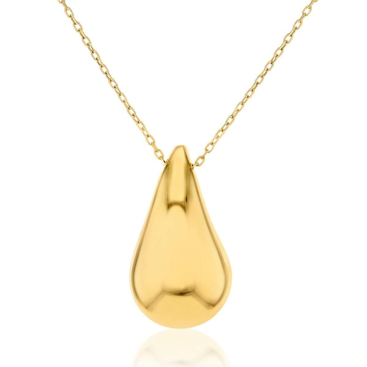 9ct Yellow Gold Teardrop Sliding Pendant (Large)