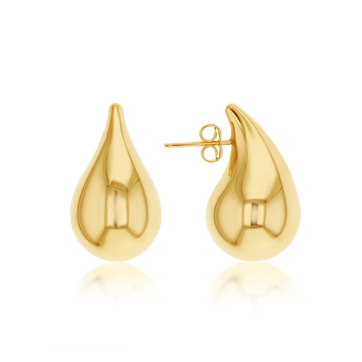 9ct Yellow Gold Teardrop Studs (Extra Large)