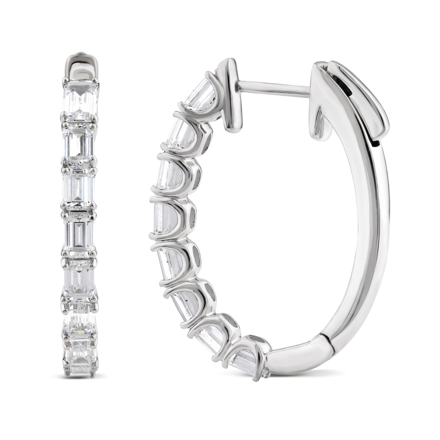 2.45ct Lab Grown Diamond Hoop Earrings in 18ct White Gold