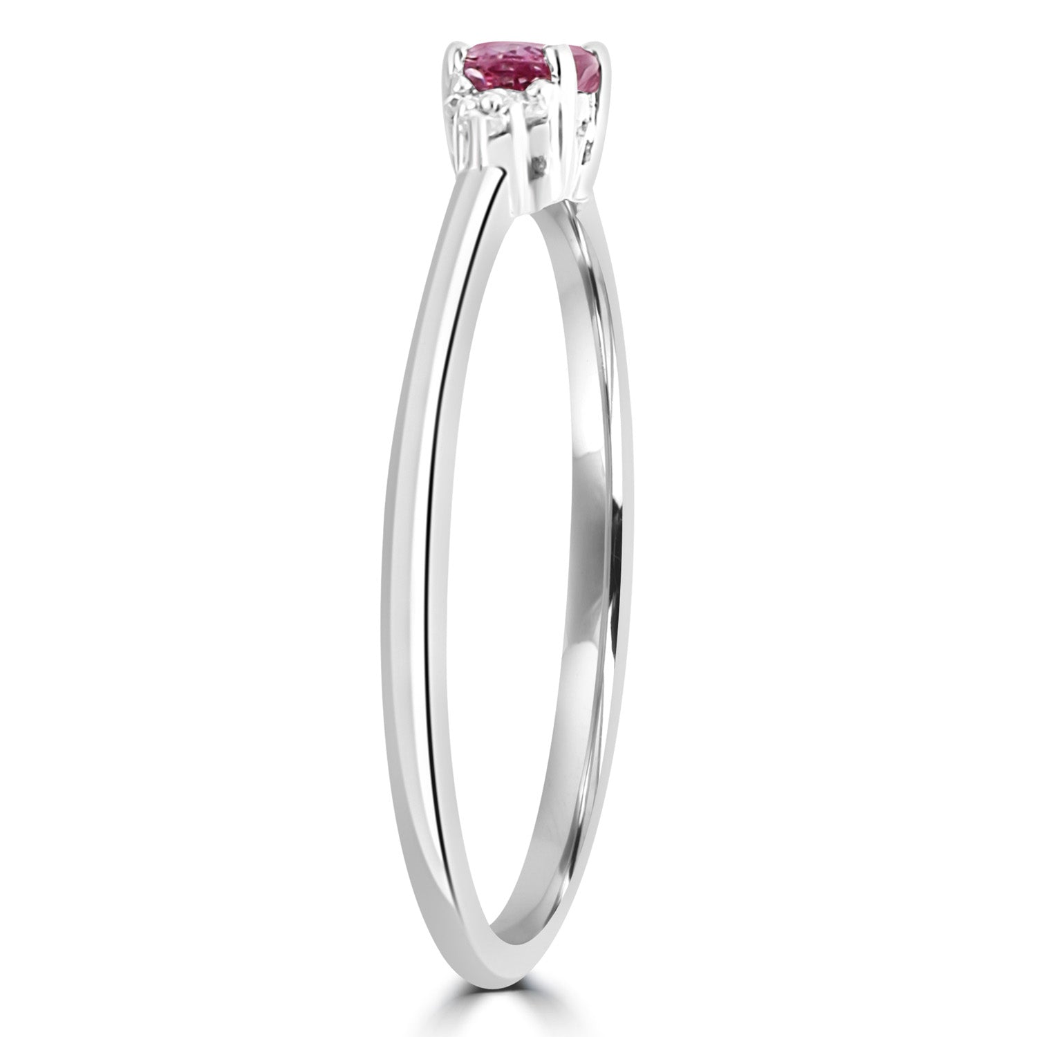 0.03ct HI I1 Diamond and Pink Sapphire Ring in 9ct White Gold